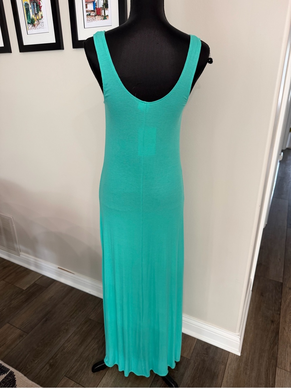 NWT Becca Women’s Teal Scoop Neck Sleeveless Maxi Dress M - Picture 7 of 9
